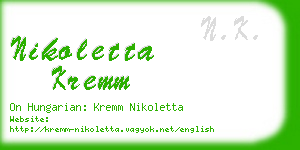 nikoletta kremm business card